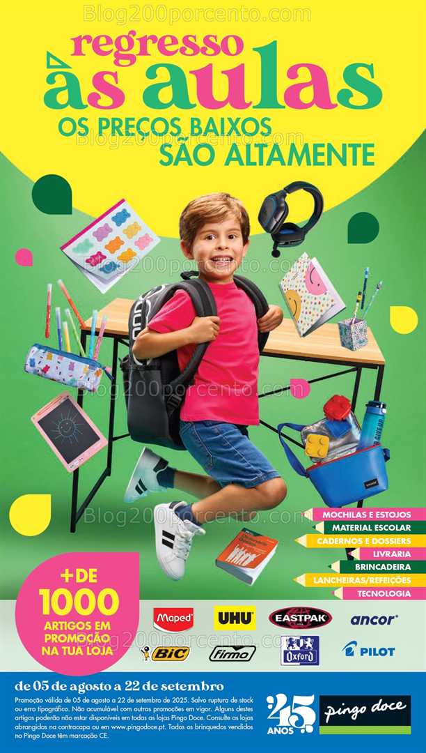 Antevisão Folheto PINGO DOCE Hiper Regresso às Aulas Promoções de 5 agosto a 22 setembro all