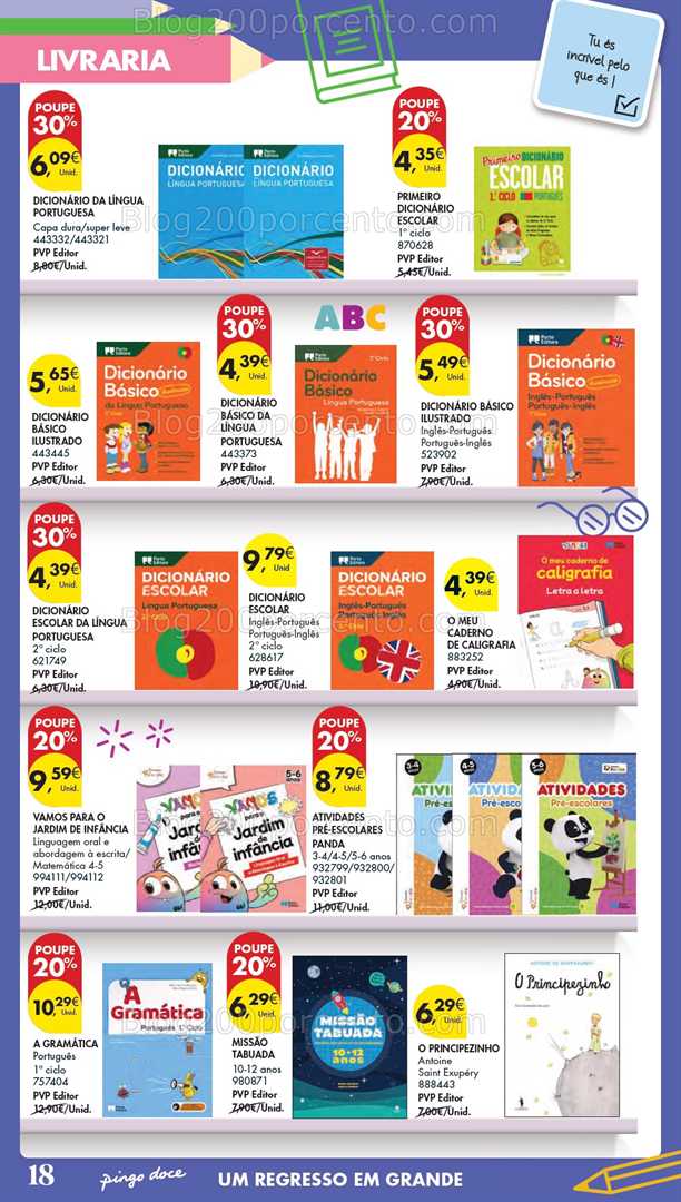 Antevisão Folheto PINGO DOCE Hiper Regresso às Aulas Promoções de 5 agosto a 22 setembro all