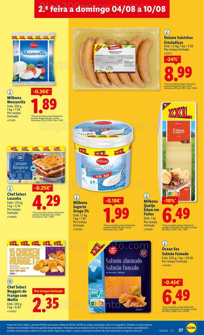 Antevisão Folheto LIDL Frescos Promoções de 4 a 10 agosto frescos
