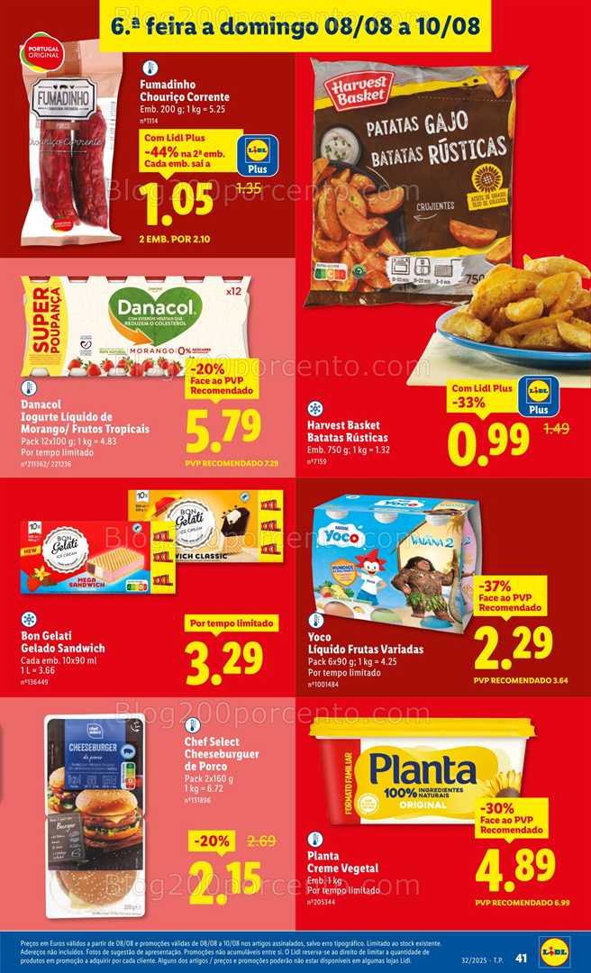 Antevisão Folheto LIDL Frescos Promoções de 4 a 10 agosto frescos