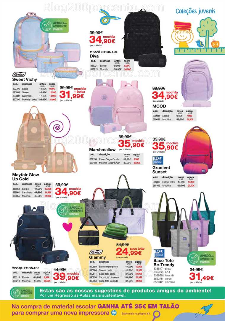 Antevisão Folheto STAPLES Regresso às Aulas Promoções de 18 agosto a 25 setembro all