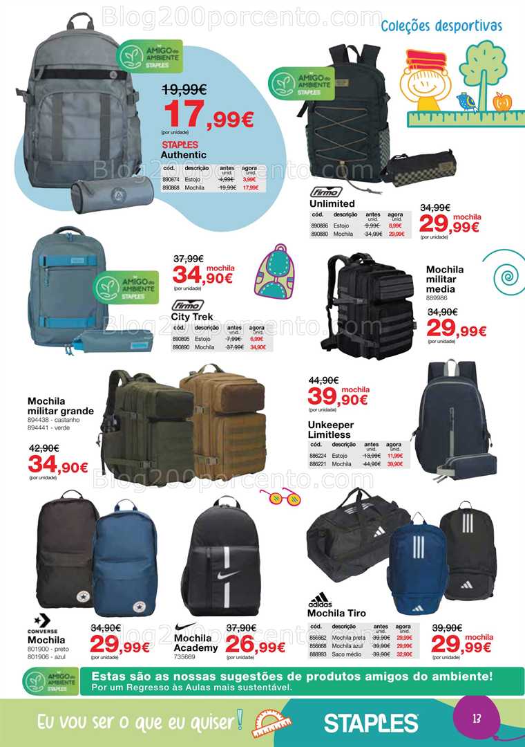 Antevisão Folheto STAPLES Regresso às Aulas Promoções de 18 agosto a 25 setembro all