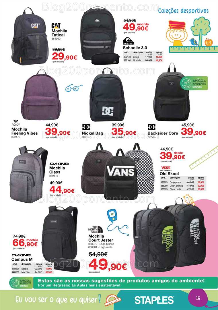 Antevisão Folheto STAPLES Regresso às Aulas Promoções de 18 agosto a 25 setembro all