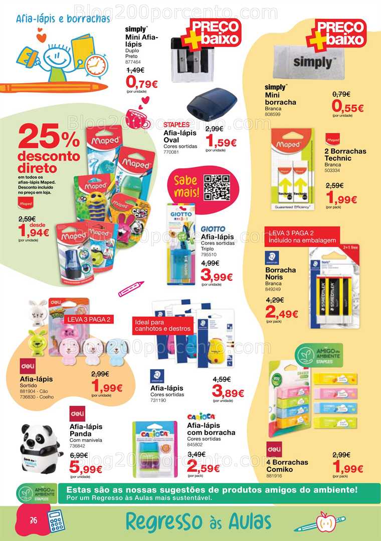 Antevisão Folheto STAPLES Regresso às Aulas Promoções de 18 agosto a 25 setembro all