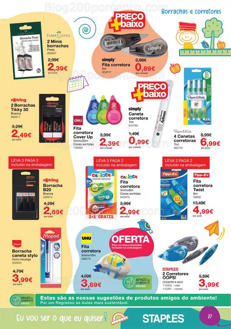 Antevisão Folheto STAPLES Regresso às Aulas Promoções de 18 agosto a 25 setembro all