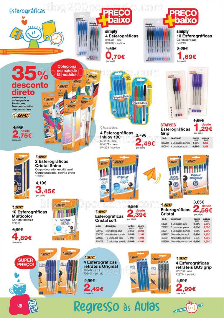 Antevisão Folheto STAPLES Regresso às Aulas Promoções de 18 agosto a 25 setembro all