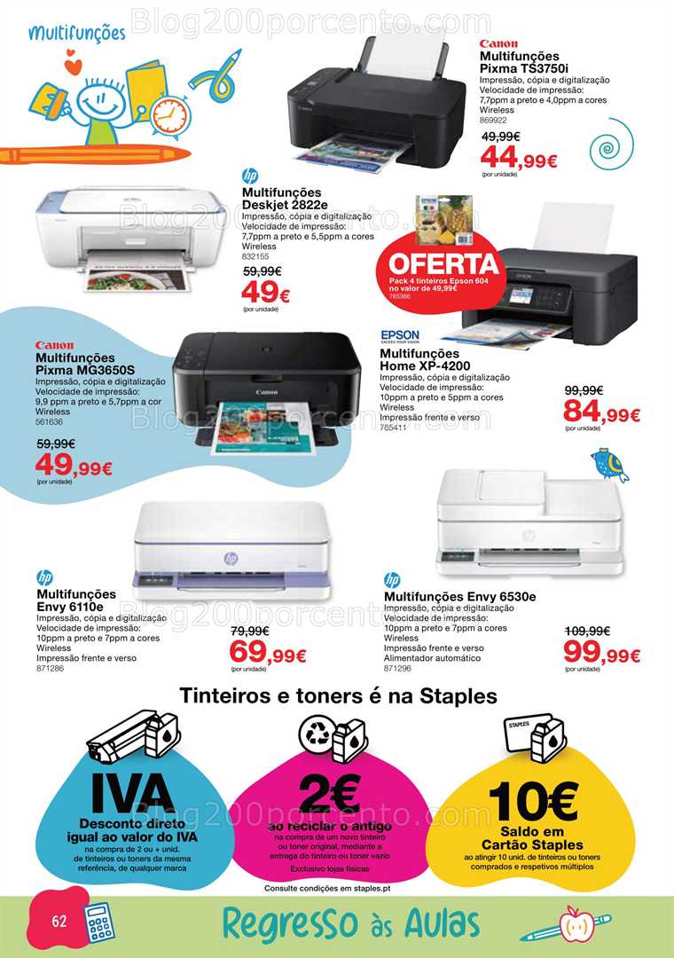 Antevisão Folheto STAPLES Regresso às Aulas Promoções de 18 agosto a 25 setembro all