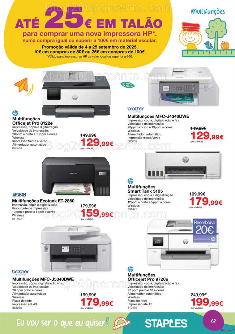 Antevisão Folheto STAPLES Regresso às Aulas Promoções de 18 agosto a 25 setembro all