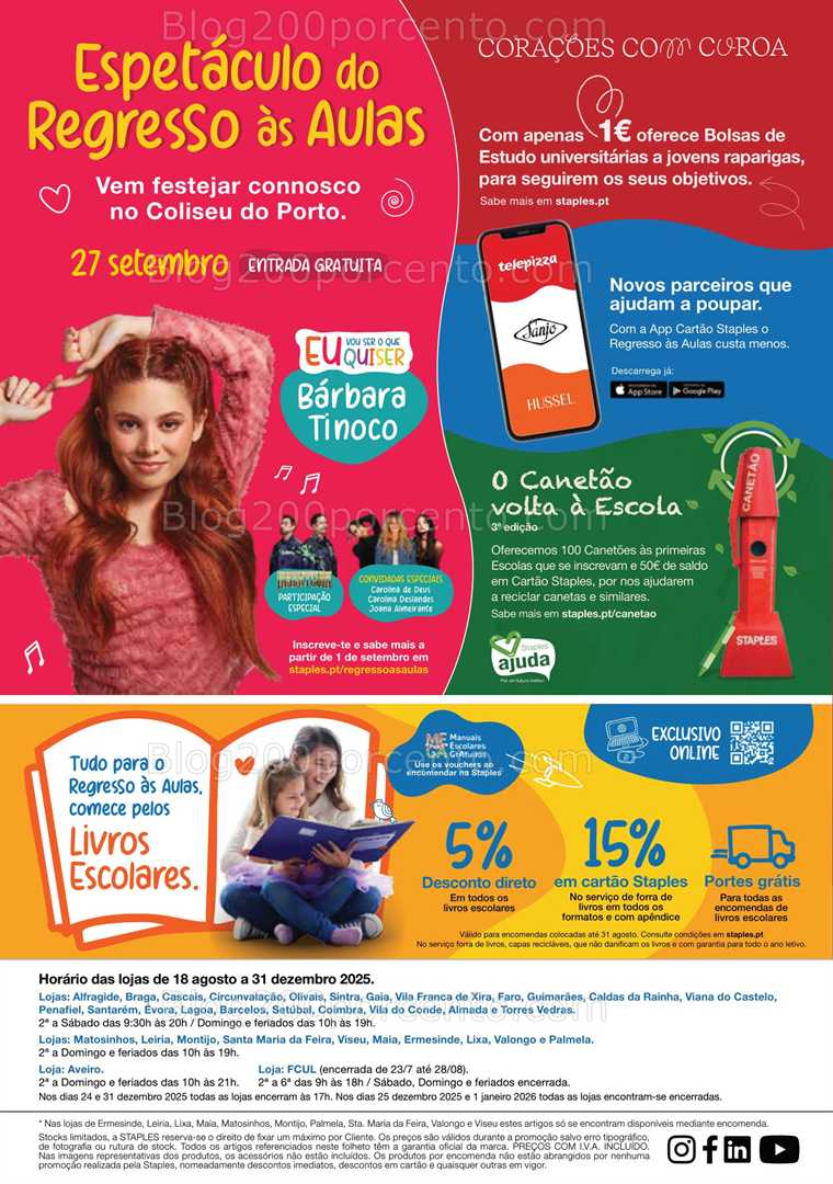 Antevisão Folheto STAPLES Regresso às Aulas Promoções de 18 agosto a 25 setembro all