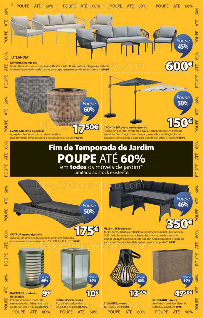 Antevisão Folheto JYSK Summer Sale End Promoções de 31 julho a 27 agosto all