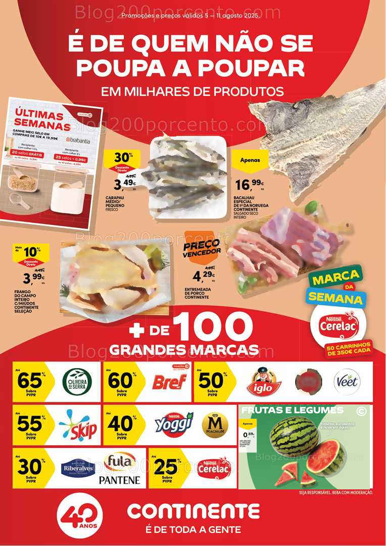 Antevisão Folheto CONTINENTE Promoções de 5 a 11 agosto all