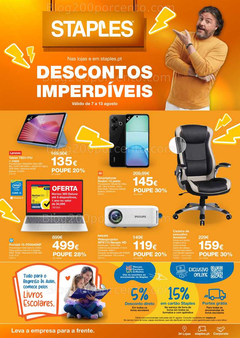Antevisão Folheto STAPLES Promoções de 7 a 13 agosto all
