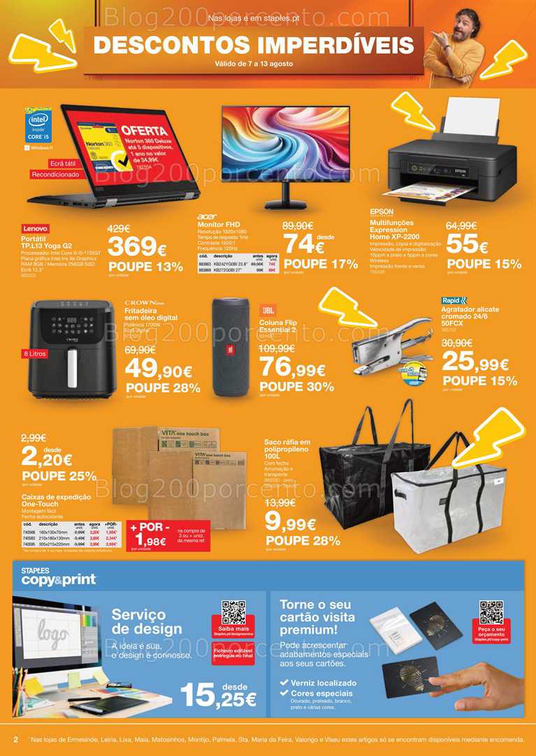 Antevisão Folheto STAPLES Promoções de 7 a 13 agosto all