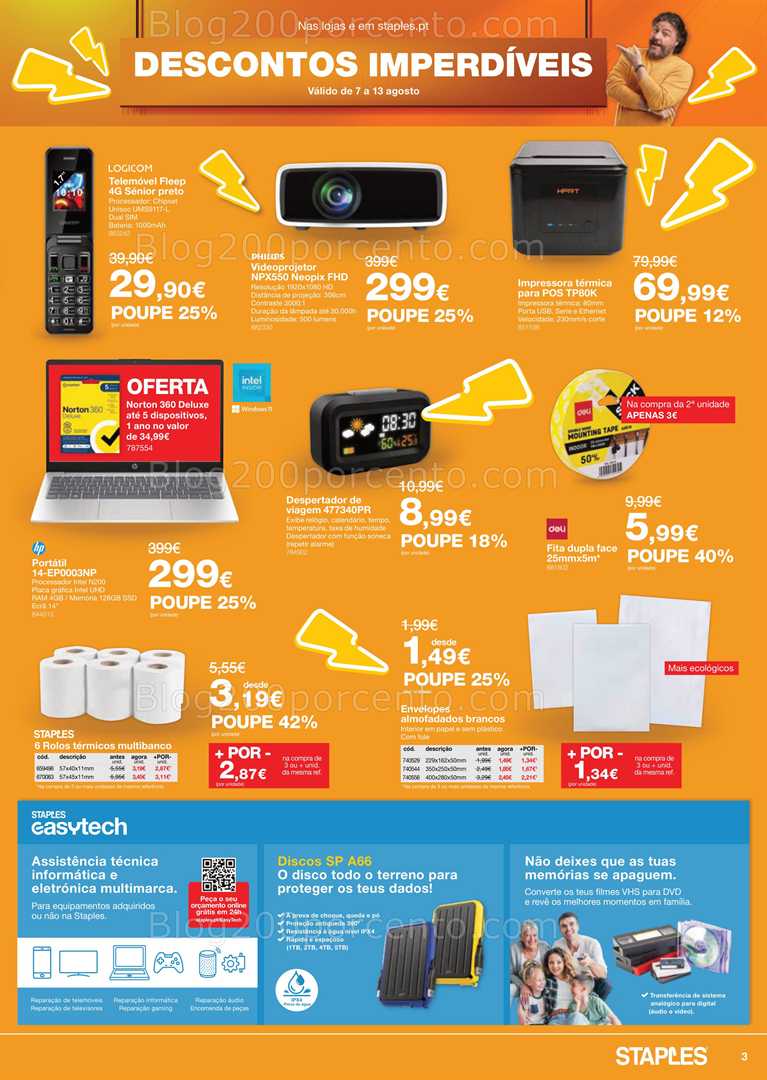 Antevisão Folheto STAPLES Promoções de 7 a 13 agosto all