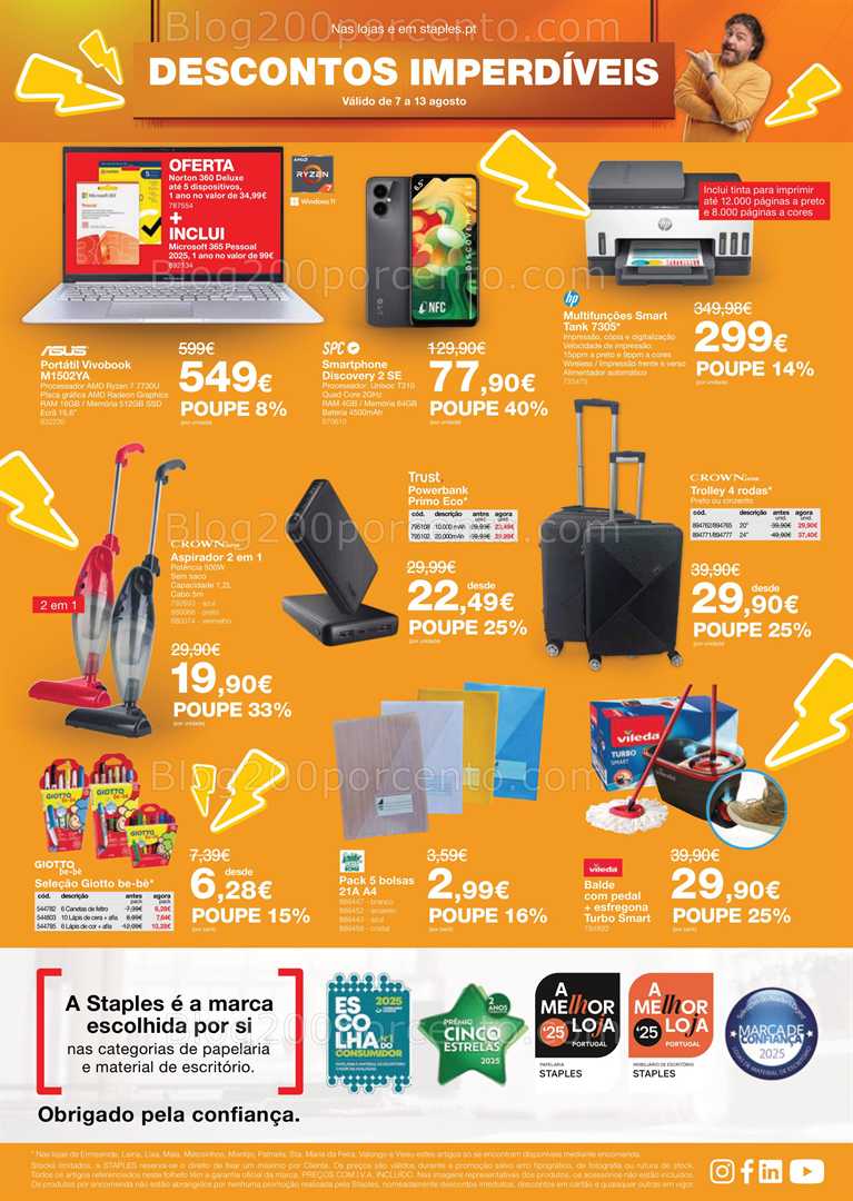Antevisão Folheto STAPLES Promoções de 7 a 13 agosto all