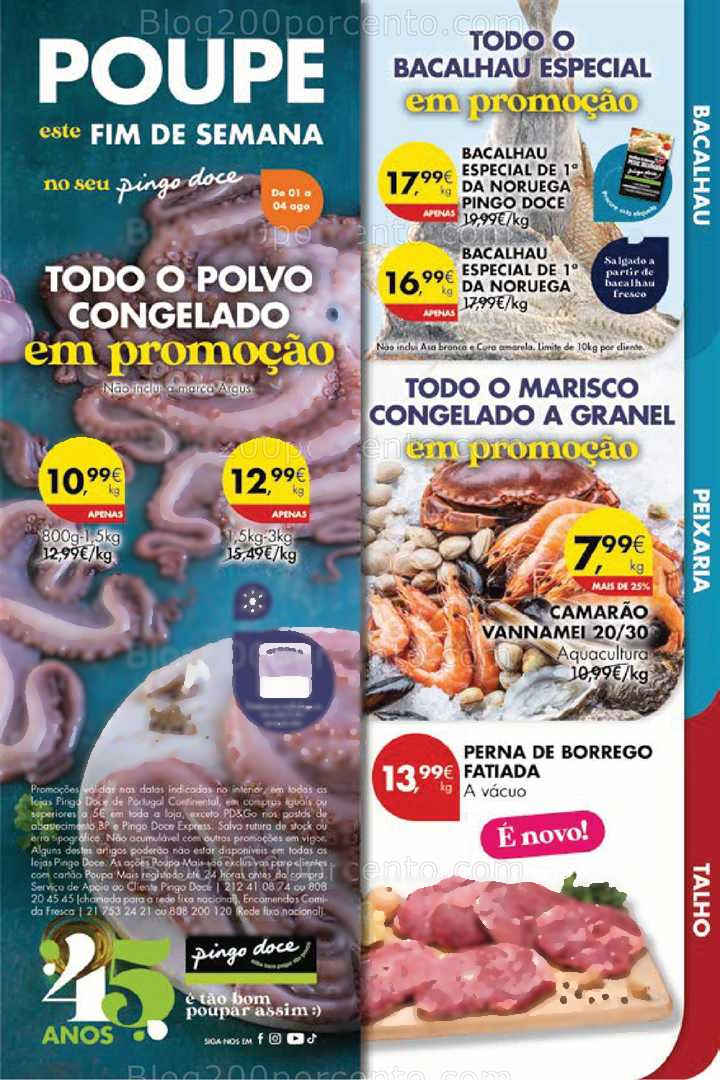 Antevisão Folheto PINGO DOCE Promoções Fim de Semana - 1 a 4 agosto
