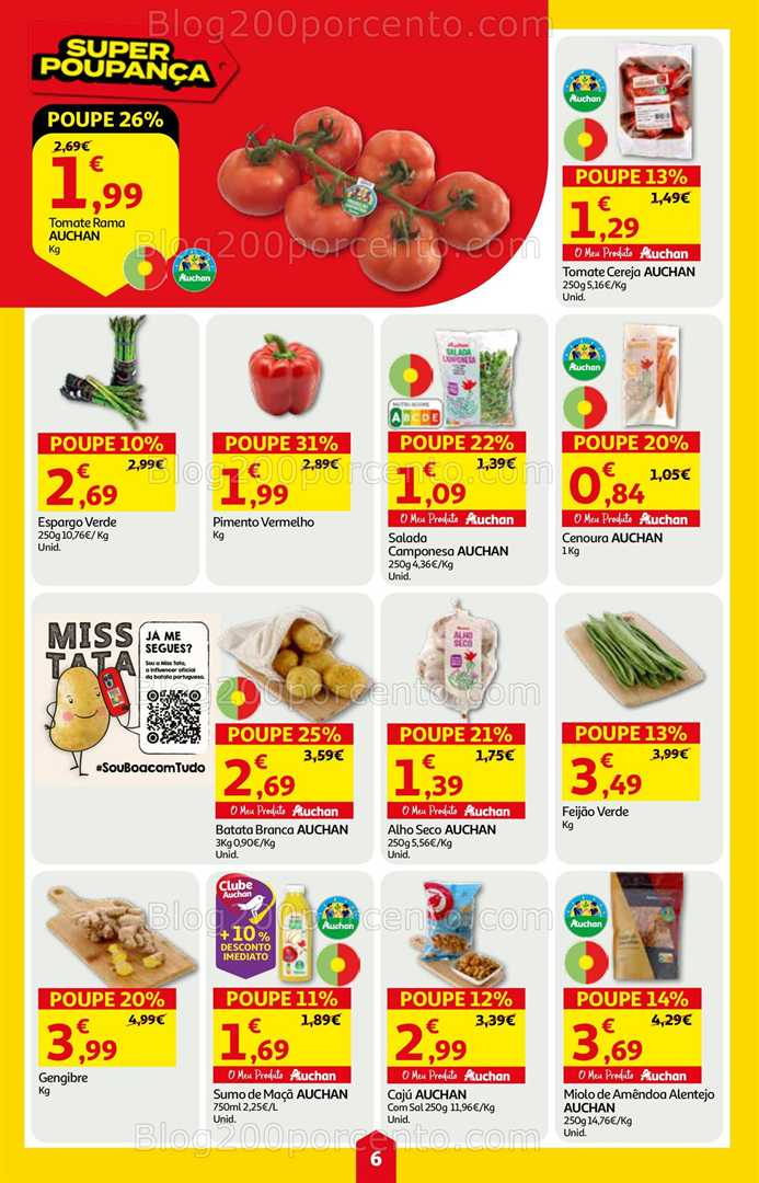 Antevisão Folheto AUCHAN Super Poupança Promoções de 7 a 13 agosto, na página 7, encontra: