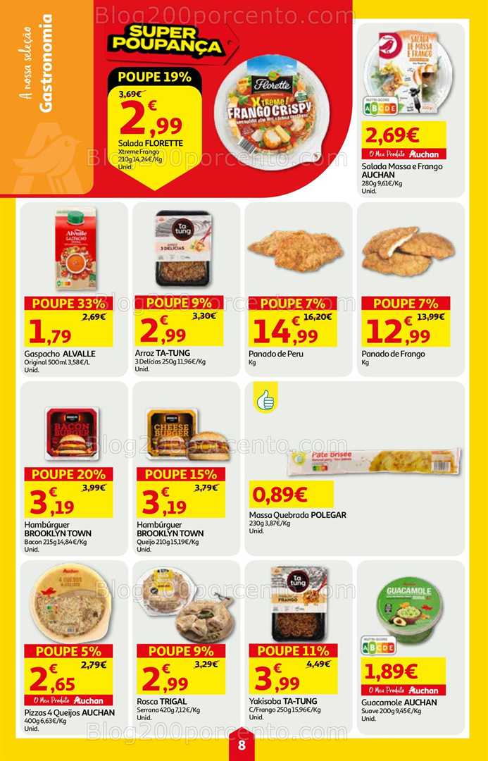 Antevisão Folheto AUCHAN Super Poupança Promoções de 7 a 13 agosto, na página 9, encontra: