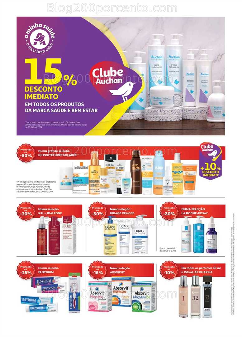 Antevisão Folheto AUCHAN Saúde e Bem-Estar Promoções de 2 agosto a 2 setembro all
