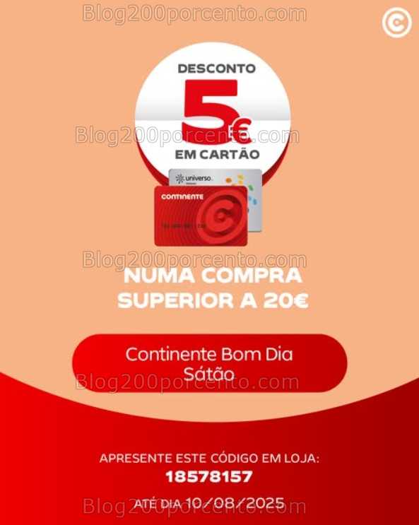 ALERTA - Novos Cupões 5€ CONTINENTE - Promoções de 4 a 10 agosto supermercado