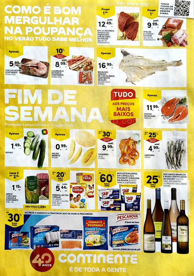 Antevisão Folheto CONTINENTE Fim de Semana Promoções de 8 a 11 agosto all