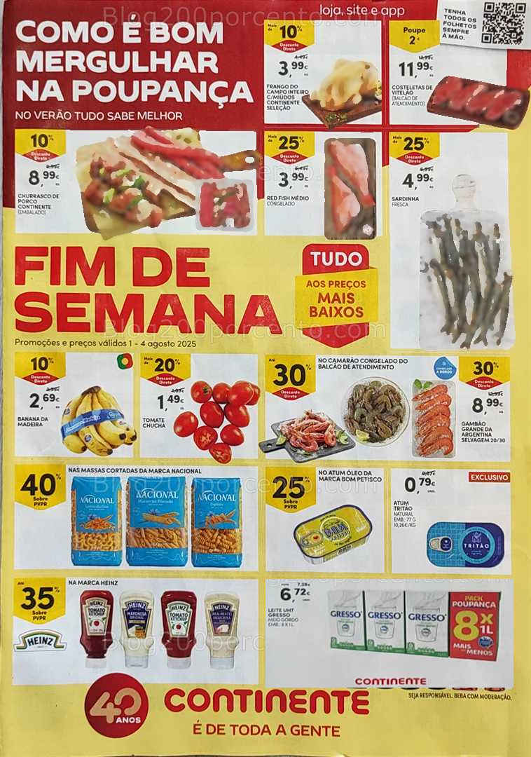 Antevisão Folheto CONTINENTE Promoções Fim de Semana - 1 a 4 agosto all