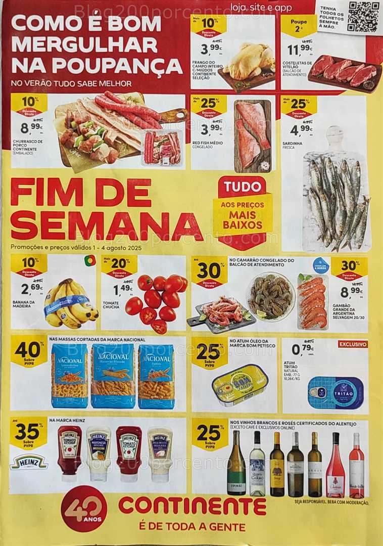 Antevisão Folheto CONTINENTE Promoções Fim de Semana - 1 a 4 agosto all