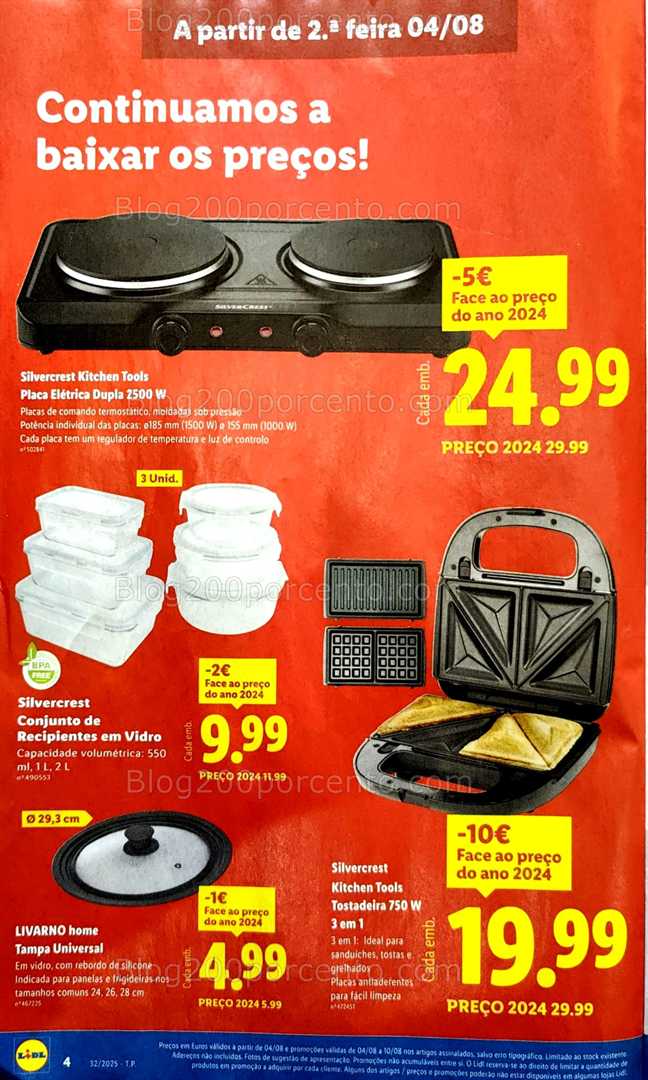 Antevisão Folheto LIDL Bazar Promoções de 4 a 14 agosto all