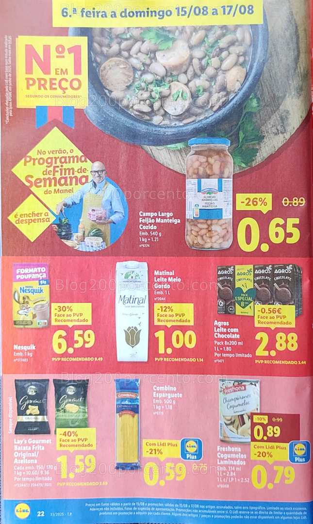 Antevisão Folheto LIDL Promoções Fim de Semana - 15 a 17 agosto fim de semana