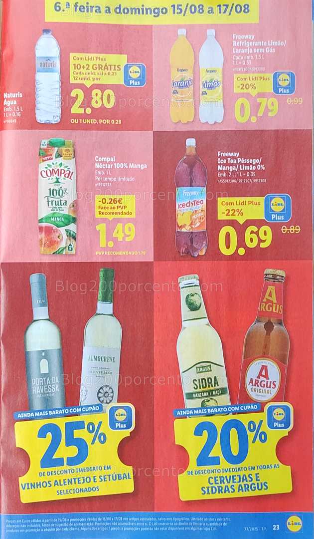 Antevisão Folheto LIDL Promoções Fim de Semana - 15 a 17 agosto fim de semana