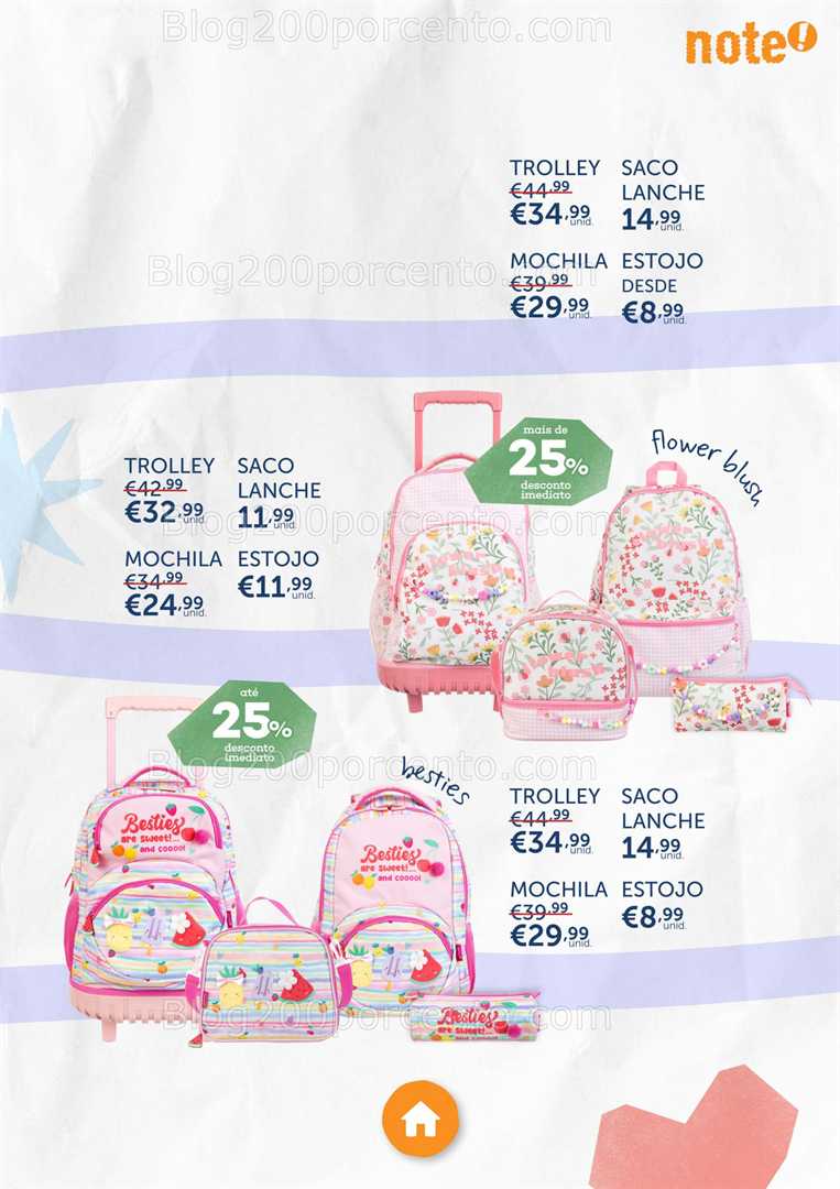 Antevisão Folheto NOTE Regresso às Aulas Promoções de 7 agosto a 22 setembro, na página 23, encontra: