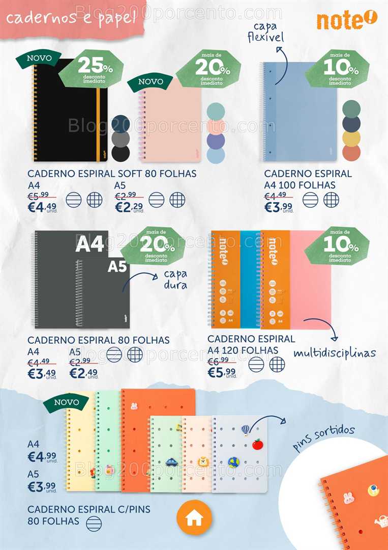 Antevisão Folheto NOTE Regresso às Aulas Promoções de 7 agosto a 22 setembro, na página 41, encontra: