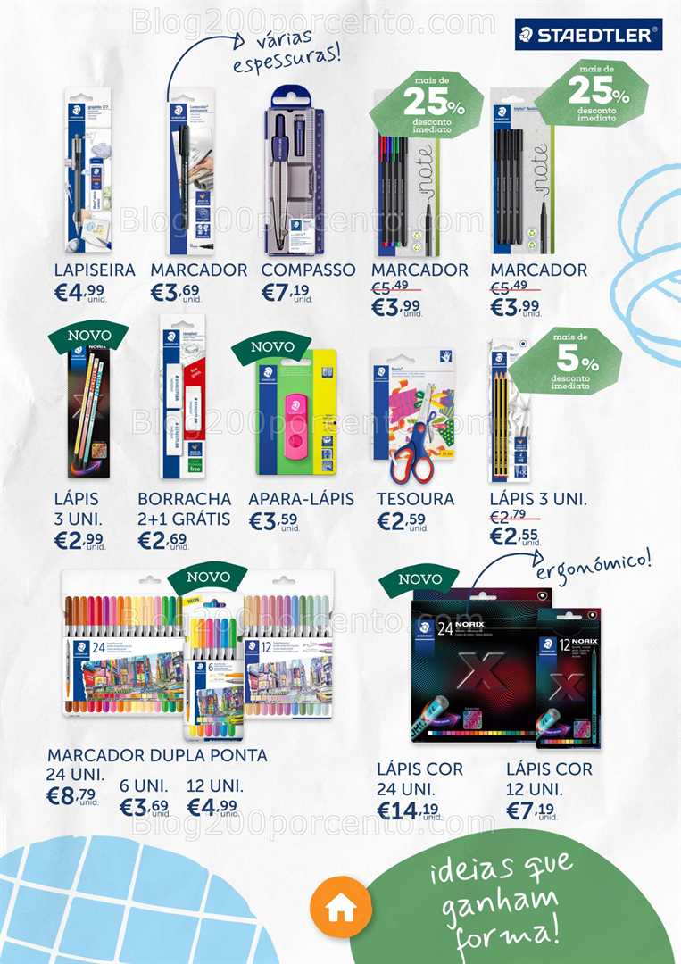 Antevisão Folheto NOTE Regresso às Aulas Promoções de 7 agosto a 22 setembro, na página 50, encontra: