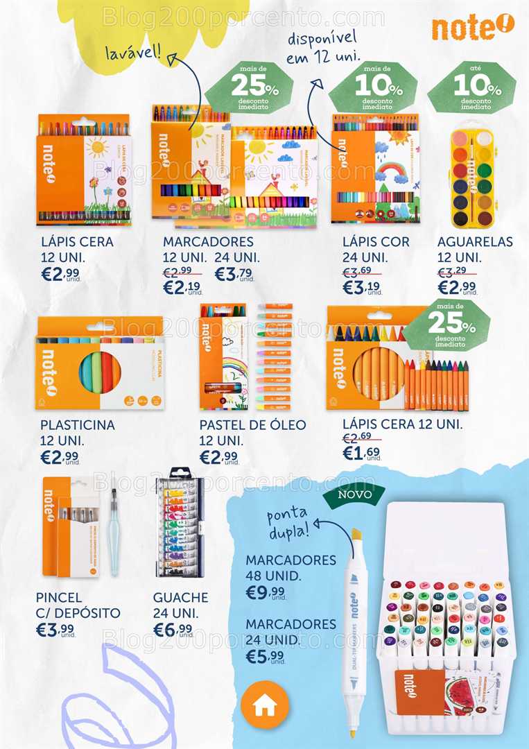 Antevisão Folheto NOTE Regresso às Aulas Promoções de 7 agosto a 22 setembro, na página 52, encontra: