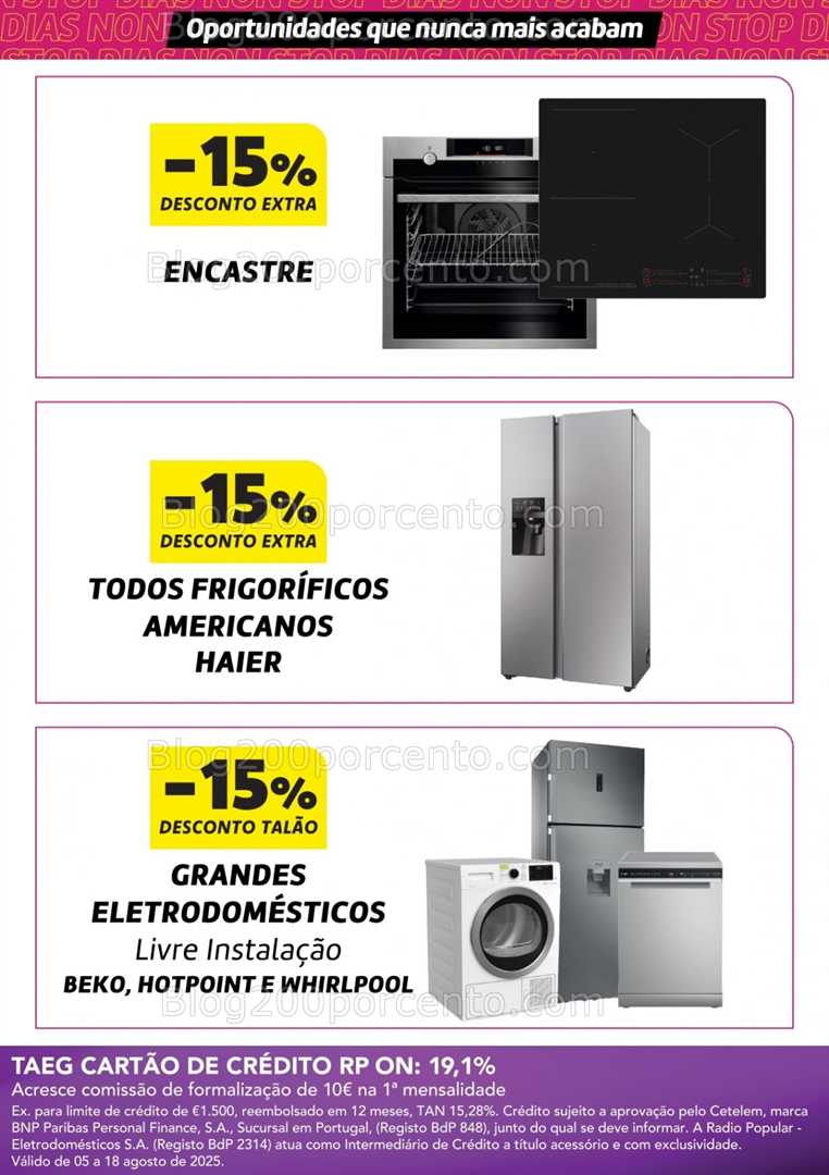 Antevisão Folheto RADIO POPULAR Fim de Semana Promoções de 8 a 11 agosto all