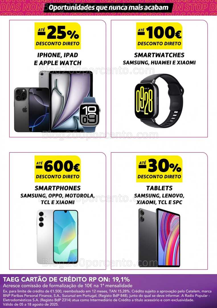 Antevisão Folheto RADIO POPULAR Fim de Semana Promoções de 8 a 11 agosto all