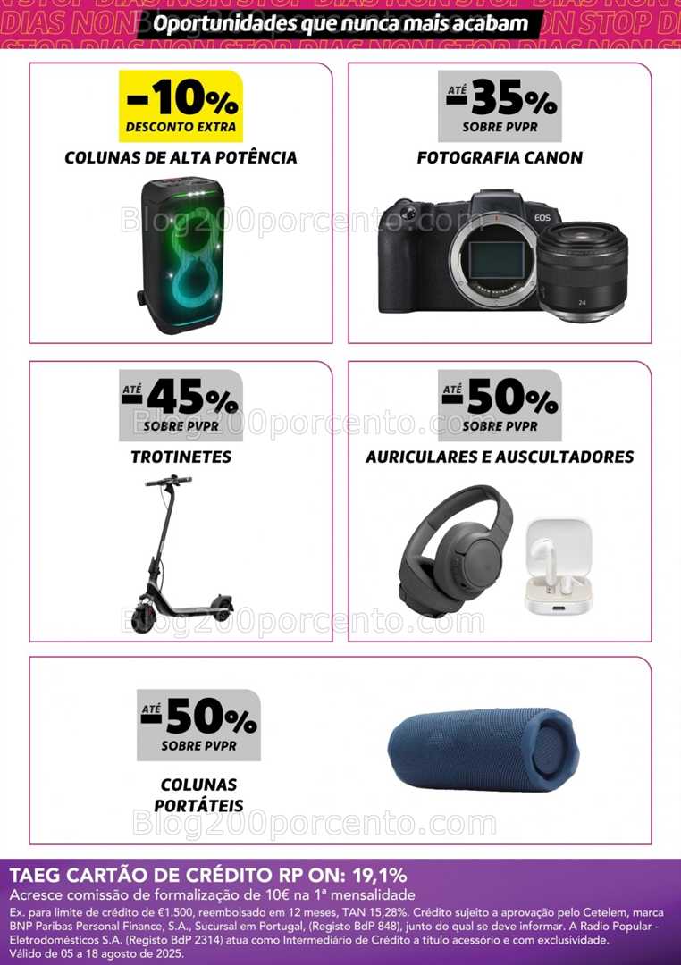 Antevisão Folheto RADIO POPULAR Fim de Semana Promoções de 8 a 11 agosto all